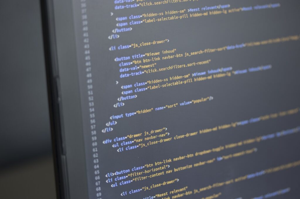 computer code on screen